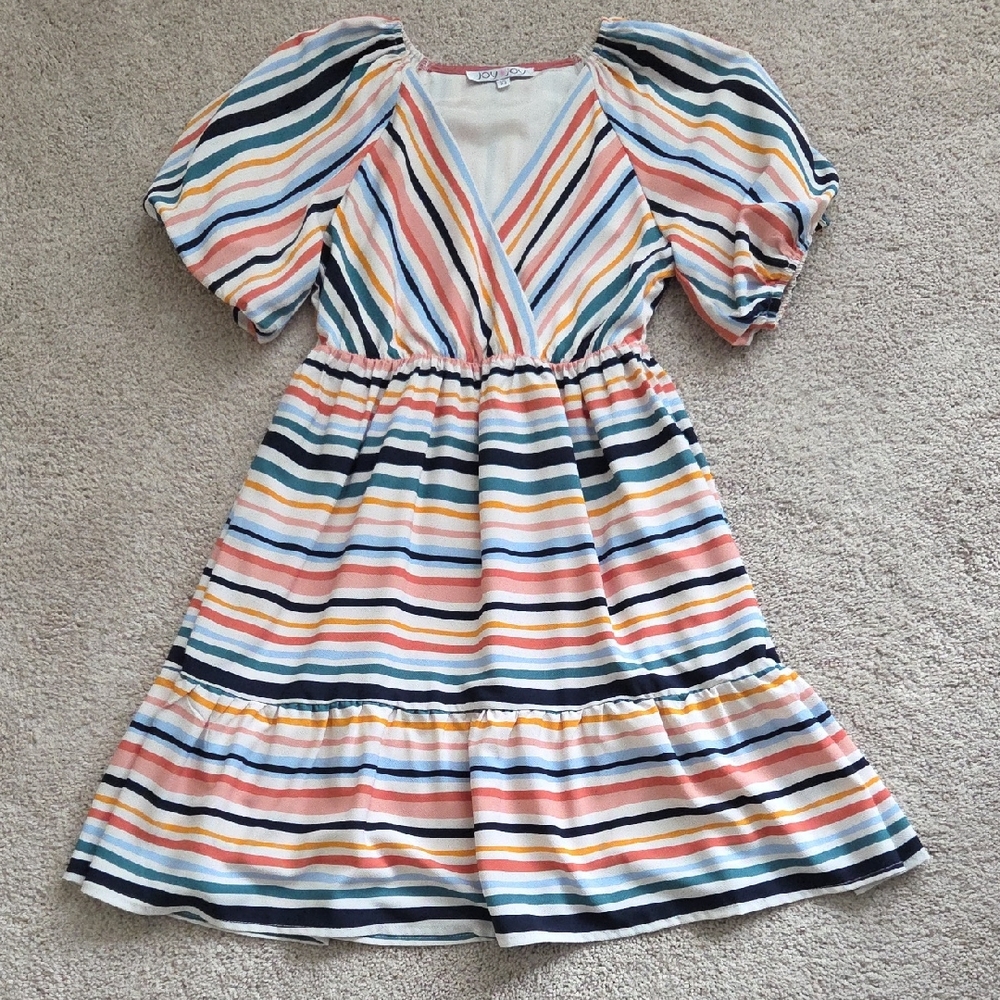 Joy Joy Multicolor Striped Casual Dress